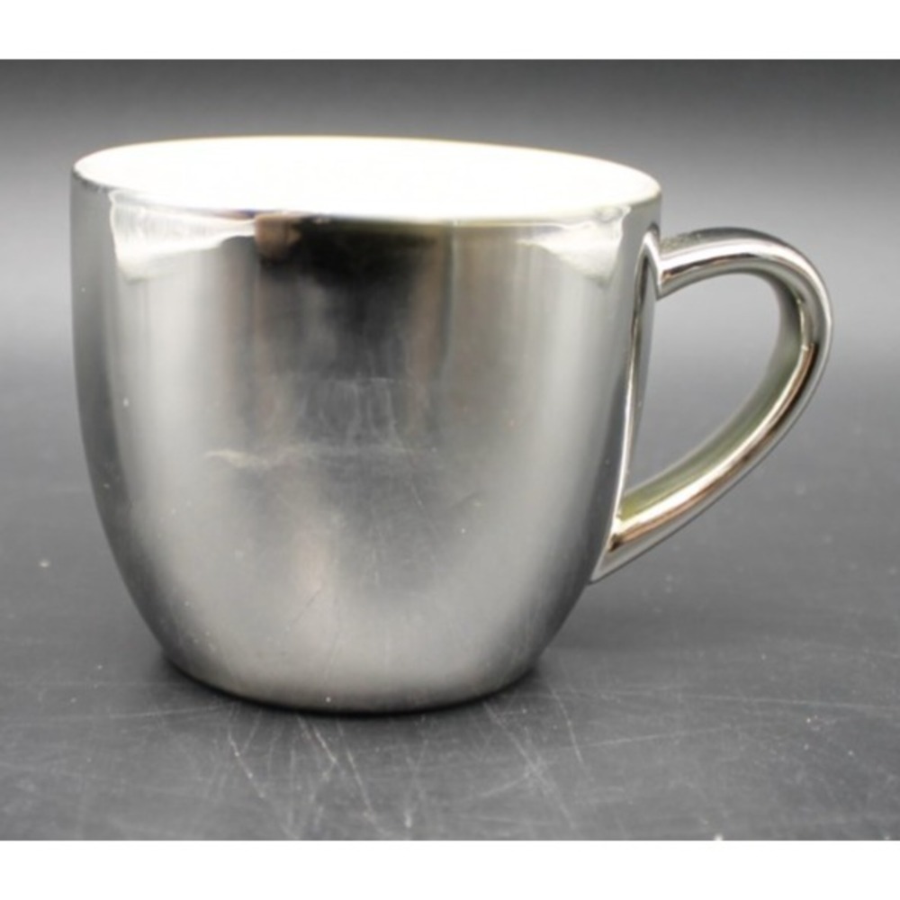 Starbucks Coffee Holiday 2007 Silver Mirror Espresso Demitasse Mug 4oz